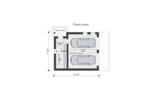 Эскизный проект одноэтажного гаража на две машины с мастерской